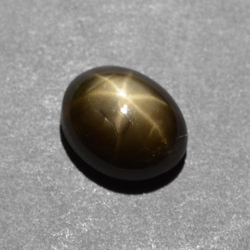 Zaffiro stellato Nero naturale da 0.95 ct, Taglio ovale, Opaco