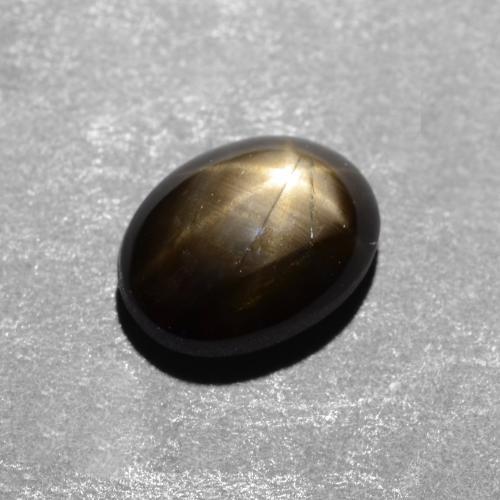 Zaffiro stellato naturale nero da 1,12 ct, taglio ovale, opaco