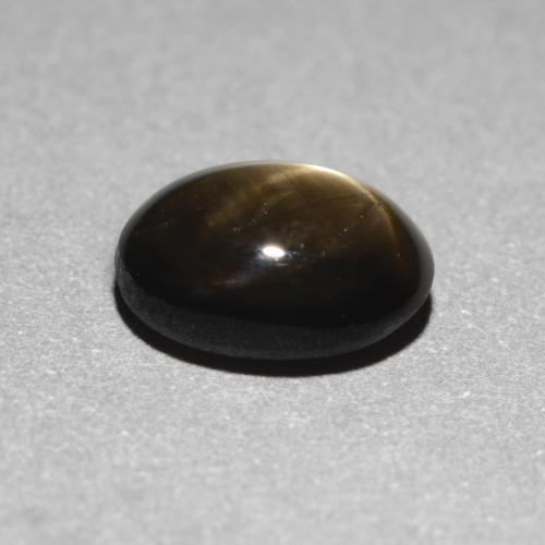 Zaffiro stellato naturale nero da 1,12 ct, taglio ovale, opaco