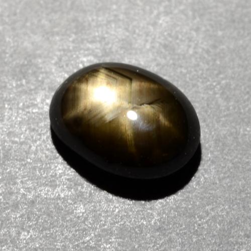 Zaffiro stellato naturale nero da 1,16 ct, taglio ovale, opaco
