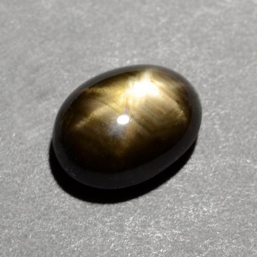 Zaffiro stellato naturale nero da 1,16 ct, taglio ovale, opaco