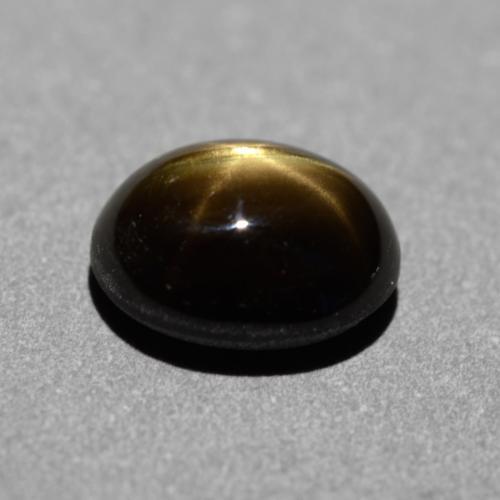 Zaffiro stellato naturale nero da 1,31 ct, taglio ovale, opaco