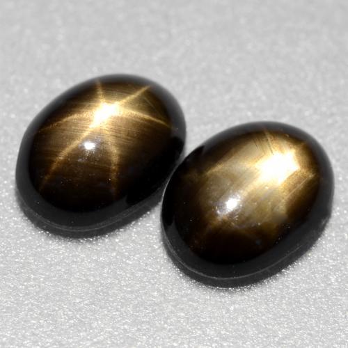 Gemme di Zaffiro stellato Nero naturale da 2.61 ct, Taglio ovale, Opaco