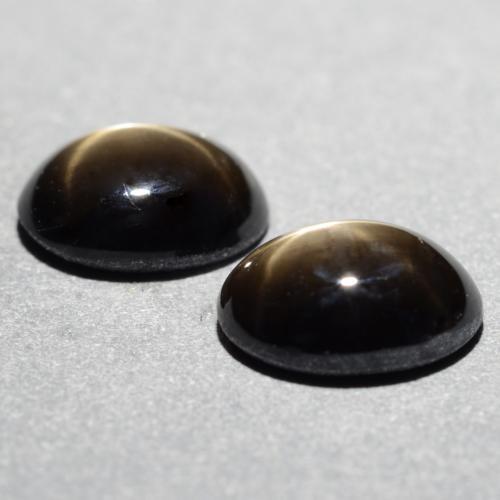 Zaffiro stellato naturale nero da 1,81 ct, taglio ovale, opaco