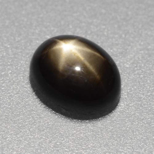 Zaffiro stellato naturale nero da 1,49 ct, taglio ovale, opaco