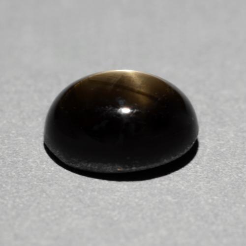 Zaffiro stellato naturale nero da 1,49 ct, taglio ovale, opaco