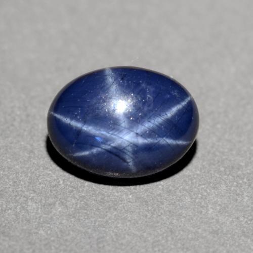 Zaffiro stellato Azzurro crepuscolare naturale da 1.26 ct, Taglio ovale, Opaco