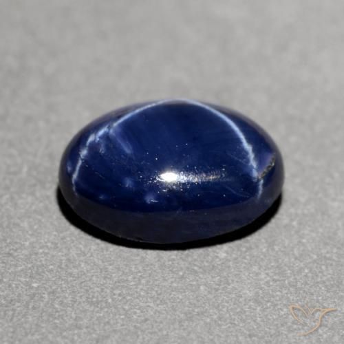 Zaffiro stellato Blu scuro naturale da 1.23 ct, Ovale, Opaco