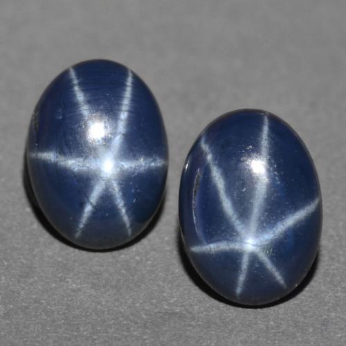 Zaffiro stellato naturale blu da 2,41 ct, taglio ovale, opaco