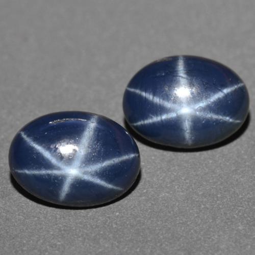 Zaffiro stellato naturale blu da 2,41 ct, taglio ovale, opaco