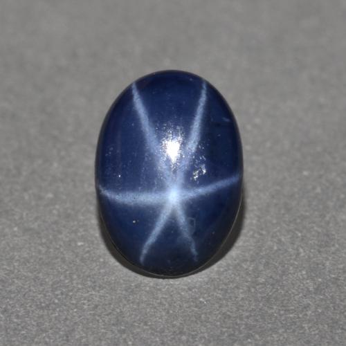 Zaffiro stellato naturale blu da 1,00 ct, taglio ovale, opaco