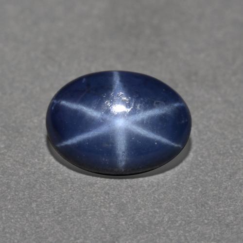 Zaffiro stellato naturale blu da 1,00 ct, taglio ovale, opaco