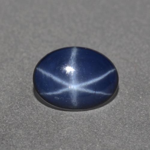 Zaffiro stellato naturale blu da 0,89 ct, taglio ovale, opaco