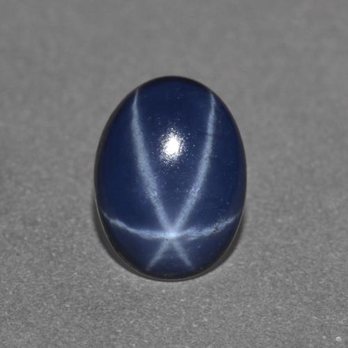 Zaffiro stellato naturale blu da 0,89 ct, taglio ovale, opaco