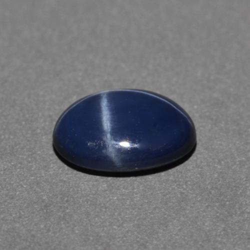 Zaffiro stellato naturale blu da 0,89 ct, taglio ovale, opaco