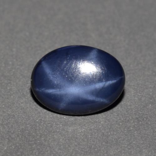 Zaffiro stellato naturale blu da 0,90 ct, taglio ovale, opaco