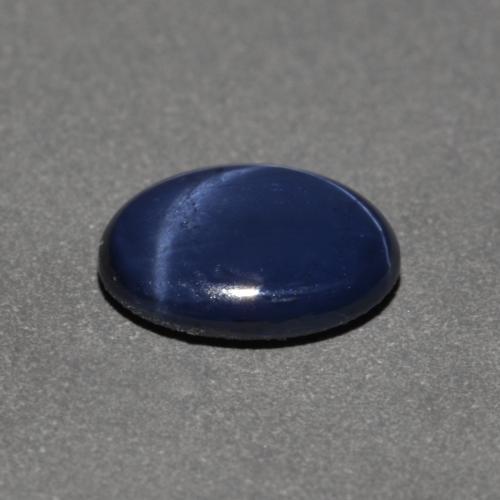 Zaffiro stellato naturale blu da 0,90 ct, taglio ovale, opaco