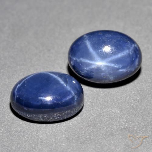 Gemme di Zaffiro stellato Blu scuro naturale da 3.29 ct, Ovale, Opaco