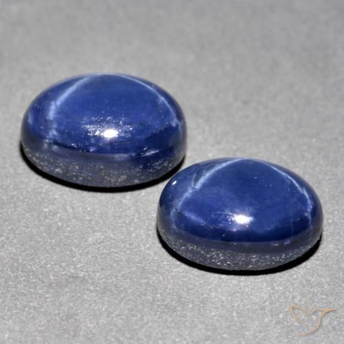 Gemme di Zaffiro stellato Blu scuro naturale da 3.29 ct, Ovale, Opaco