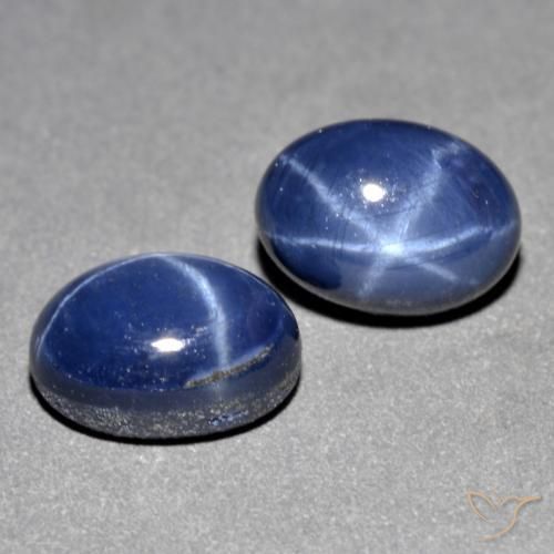 Zaffiro stellato naturale blu da 3,33 ct, taglio ovale, opaco