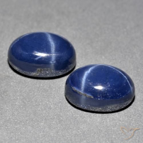 Zaffiro stellato naturale blu da 3,33 ct, taglio ovale, opaco