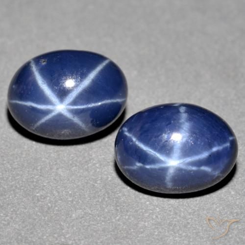 Zaffiro stellato naturale blu da 2,93 ct, taglio ovale, opaco