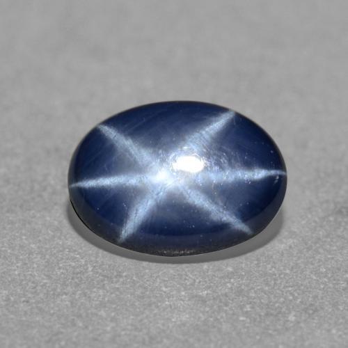 Zaffiro stellato Blu scuro naturale da 0.99 ct, Taglio ovale, Traslucido