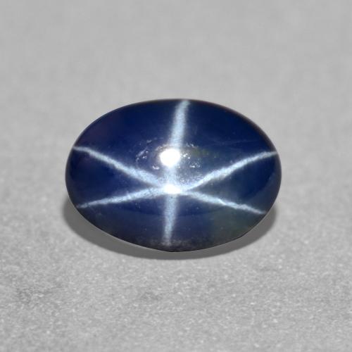 Zaffiro stellato naturale blu da 1,26 ct, taglio ovale, traslucido