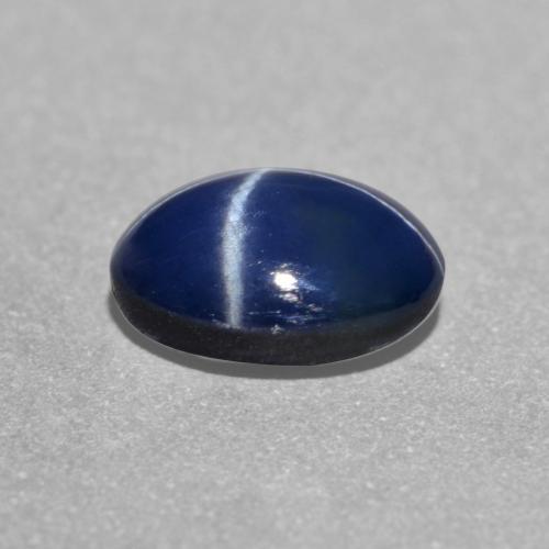 Zaffiro stellato naturale blu da 1,26 ct, taglio ovale, traslucido