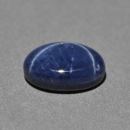 Zaffiro stellato naturale blu da 1,30 ct, taglio ovale, opaco