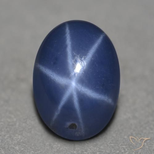 Zaffiro stellato Blu navy naturale da 1.25 ct, Taglio ovale, Traslucido