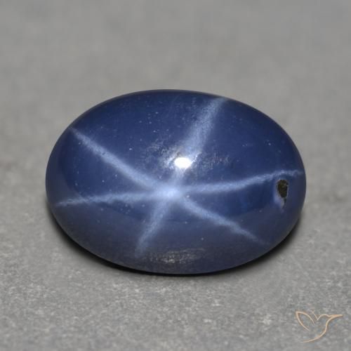 Zaffiro stellato Blu navy naturale da 1.25 ct, Taglio ovale, Traslucido