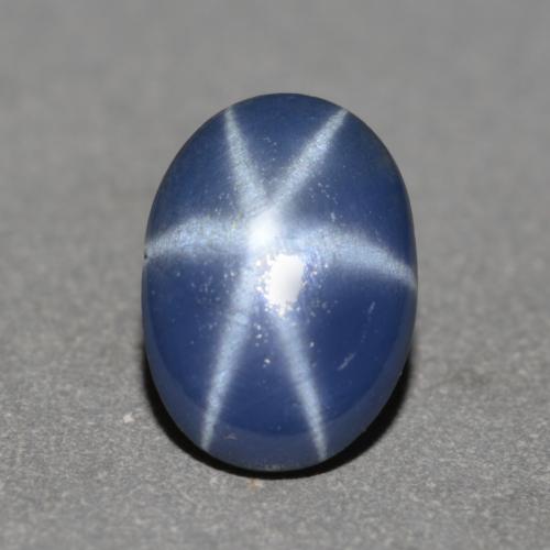Zaffiro stellato naturale blu da 0,72 ct, taglio ovale, traslucido