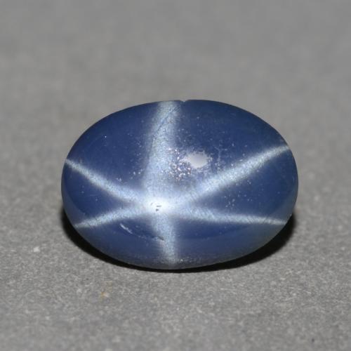 Zaffiro stellato naturale blu da 0,72 ct, taglio ovale, traslucido
