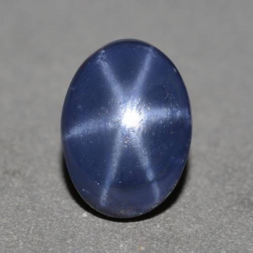 Zaffiro stellato Blu navy naturale da 0.92 ct, Taglio ovale, Traslucido