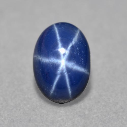 Zaffiro stellato Blu scuro naturale da 0.84 ct, Taglio ovale, Traslucido