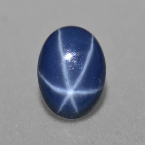 Zaffiro stellato naturale blu da 0,89 ct, taglio ovale, traslucido