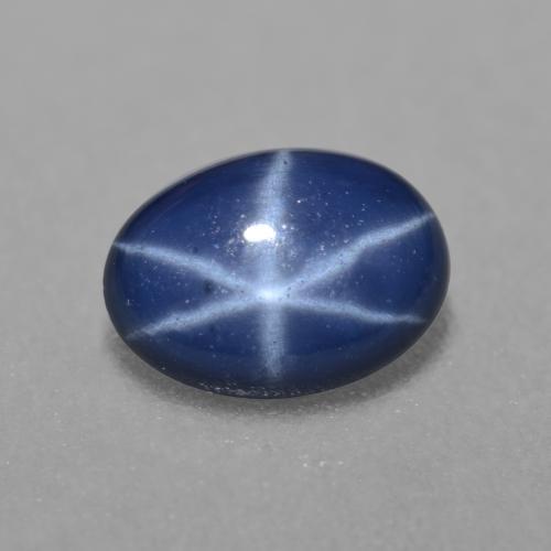 Zaffiro stellato naturale blu da 0,89 ct, taglio ovale, traslucido