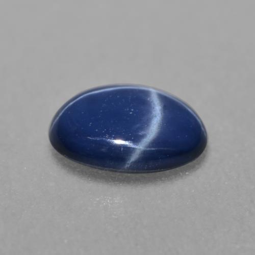 Zaffiro stellato naturale blu da 0,89 ct, taglio ovale, traslucido