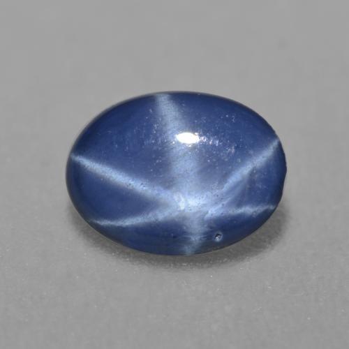 Zaffiro stellato Blu navy naturale da 0.80 ct, Taglio ovale, Traslucido
