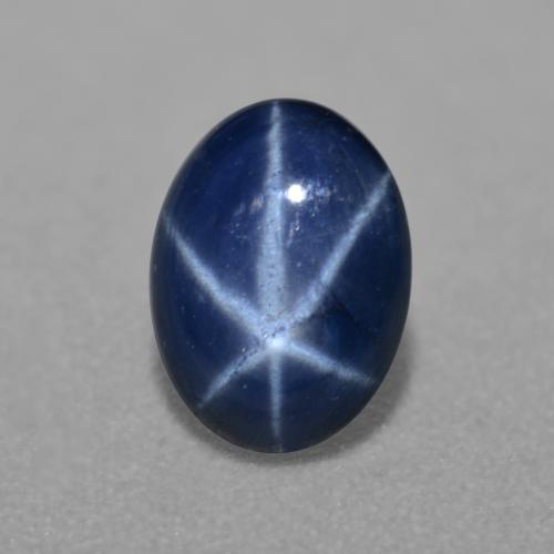 Zaffiro stellato naturale blu da 0,84 ct, taglio ovale, traslucido