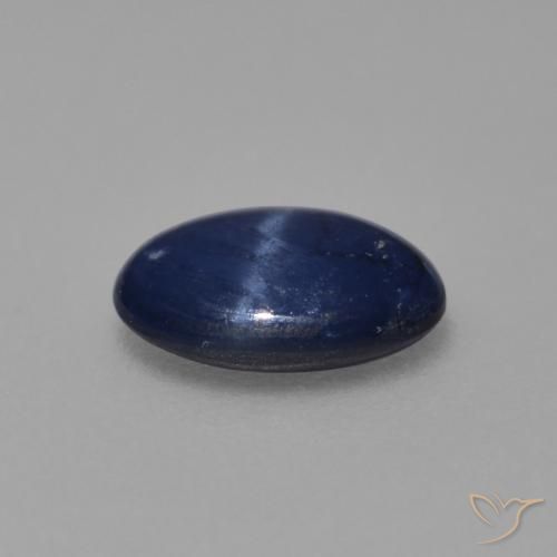 Zaffiro stellato Blu scuro naturale da 0.89 ct, Taglio ovale, Opaco