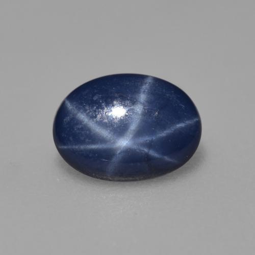 Zaffiro stellato Blu reale naturale da 0.78 ct, Taglio ovale, Traslucido
