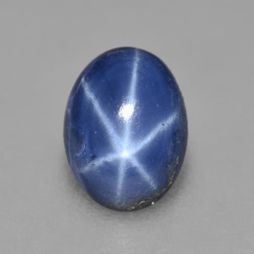 Zaffiro stellato naturale blu da 0,99 ct, taglio ovale, opaco