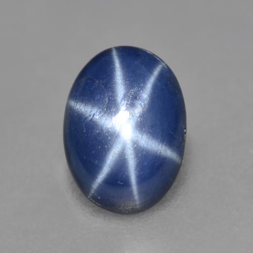 Zaffiro stellato naturale blu da 1,16 ct, taglio ovale, traslucido