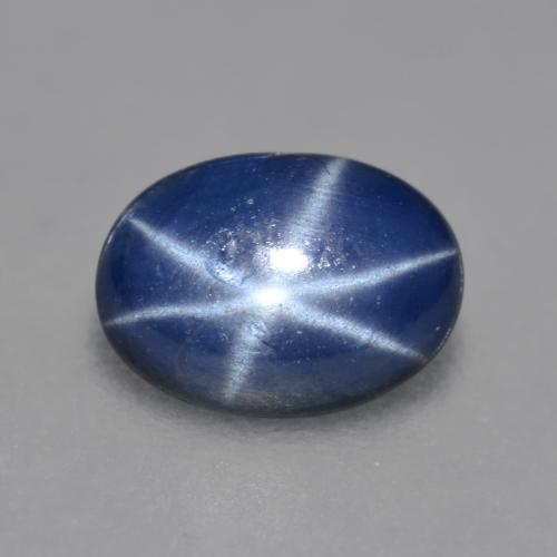 Zaffiro stellato naturale blu da 1,16 ct, taglio ovale, traslucido