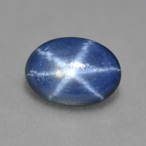 Zaffiro stellato Blu scuro naturale da 0.96 ct, Taglio ovale, Traslucido