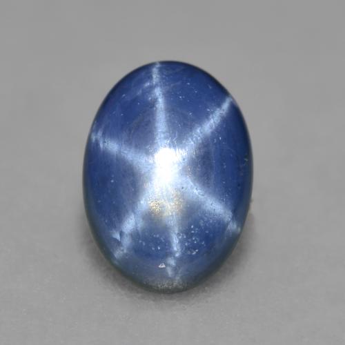 Zaffiro stellato Blu scuro naturale da 0.96 ct, Taglio ovale, Traslucido