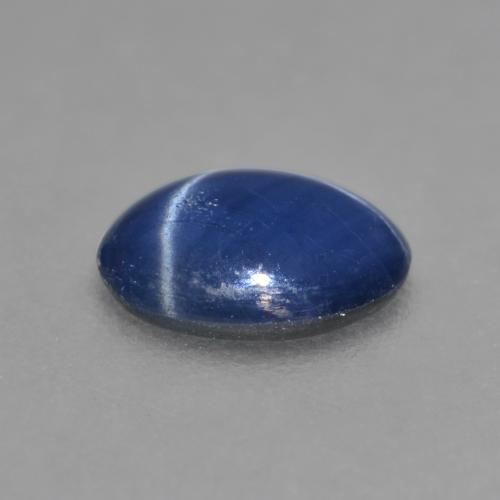 Zaffiro stellato naturale blu da 0,88 ct, taglio ovale, traslucido