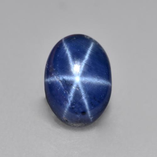 Zaffiro stellato Blu scuro naturale da 0.99 ct, Taglio ovale, Opaco